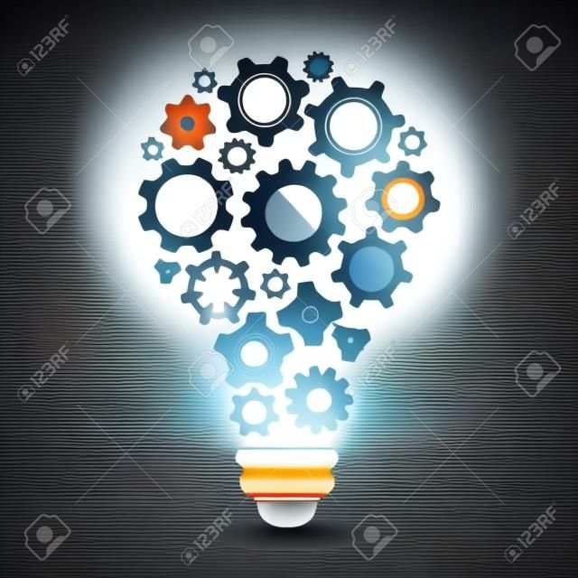 Creative mechanism of generating ideas - stock vector