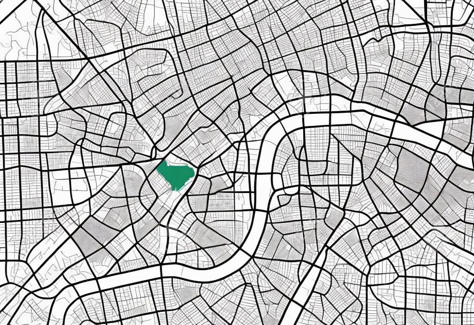 Czarno-biała wektorowa mapa miasta Londynu z dobrze zorganizowanymi oddzielnymi warstwami.