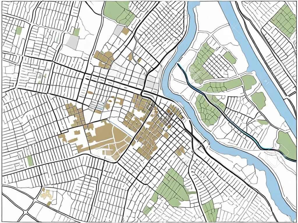 Colorful Vienna vector city map.