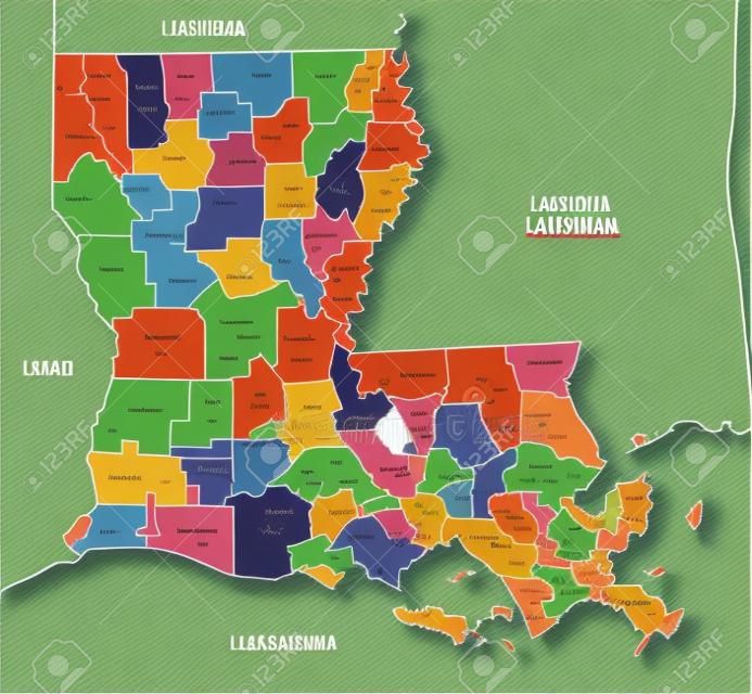 Vector Map of Louisiana political