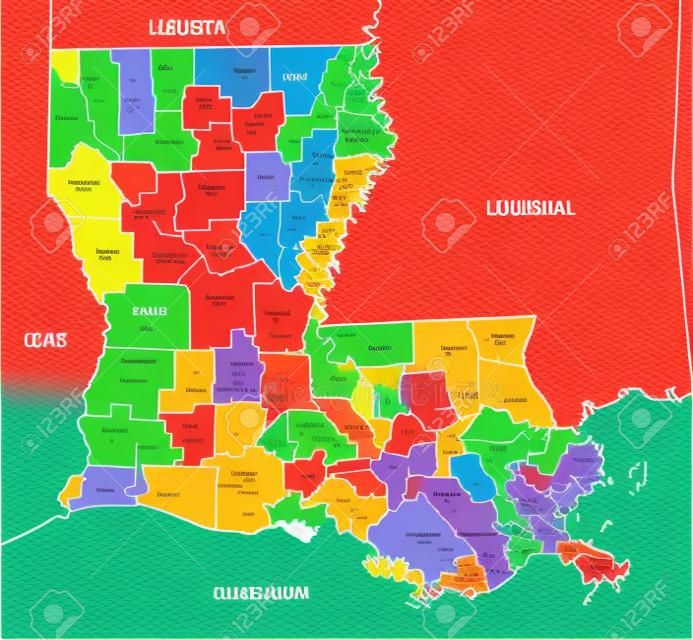 Vector Map of Louisiana political