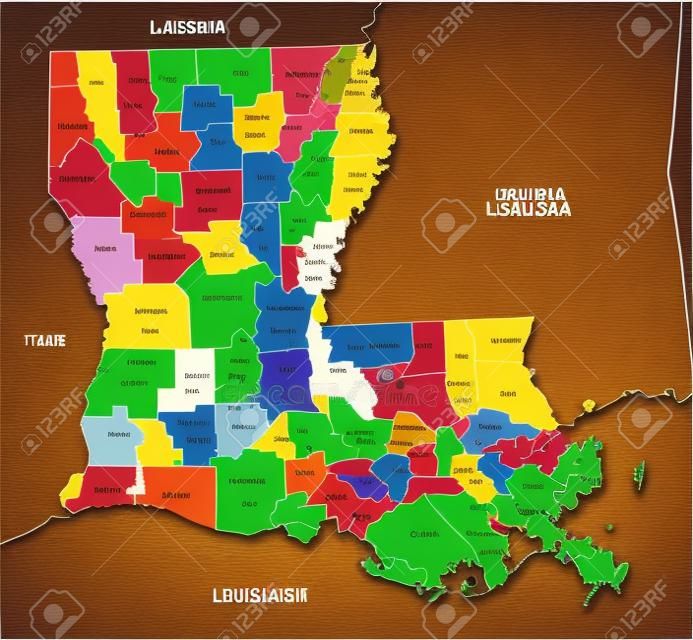 Vector Map of Louisiana political