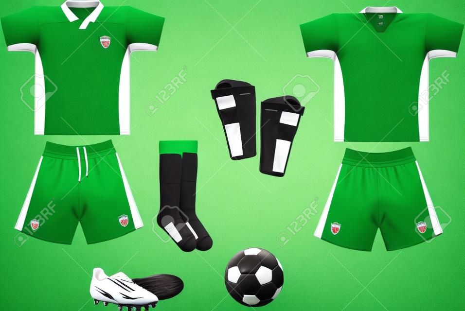 green and white soccer equipment
