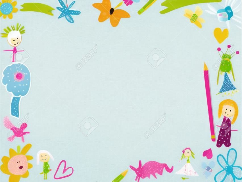 dziecko pozdrowienia ilustracja karta frame