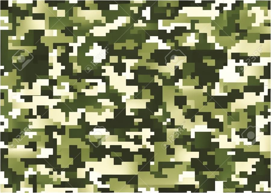 Military camouflage pattern. Abstract brushstrokes textured irregular striped camouflage. Digital clothing style masking camo print. Four colors forest texture.