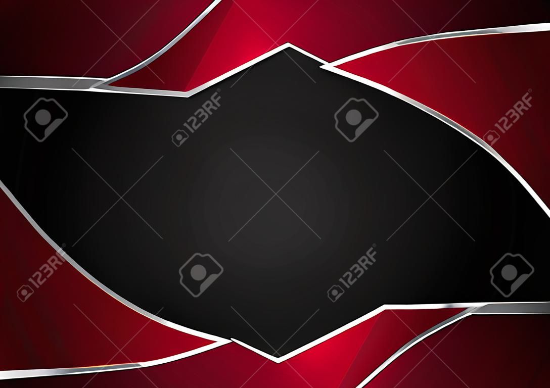 abstract metallic Red black frame layout modern tech design template background