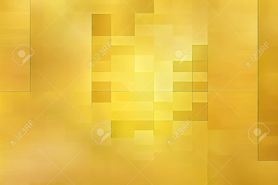 추상 노란색 기하학적 배경, 크리에이 티브 디자인 템플릿입니다. 픽셀 아트 그리드 모자이크, 8비트 벡터 배경입니다.
