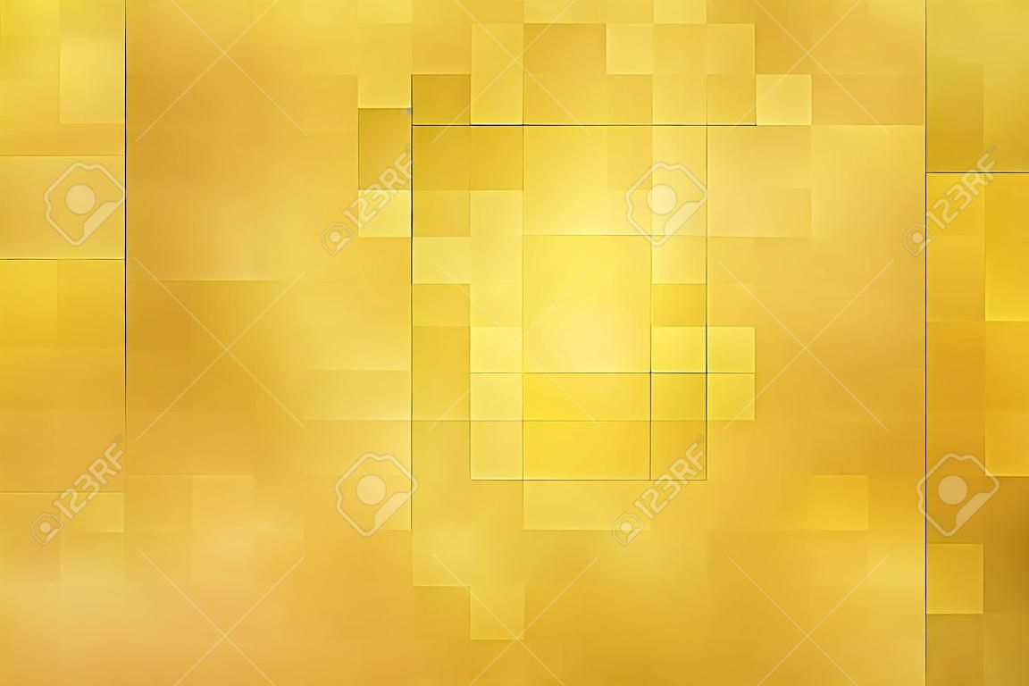 추상 노란색 기하학적 배경, 크리에이 티브 디자인 템플릿입니다. 픽셀 아트 그리드 모자이크, 8비트 벡터 배경입니다.