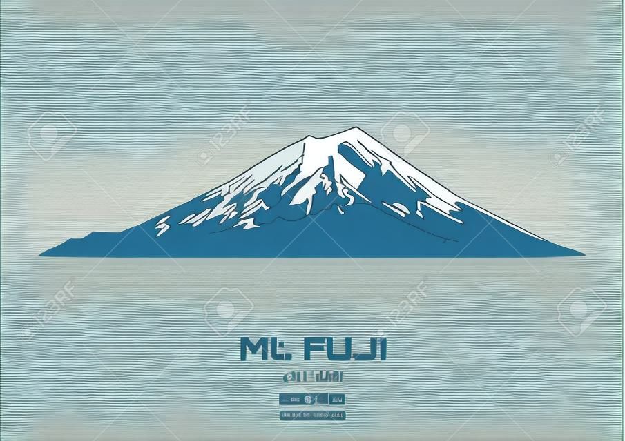 Esquema ilustración vectorial del Monte Fuji (3776 m)