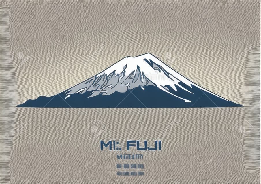 Outline illustration vectorielle du mont Fuji (3776 m)