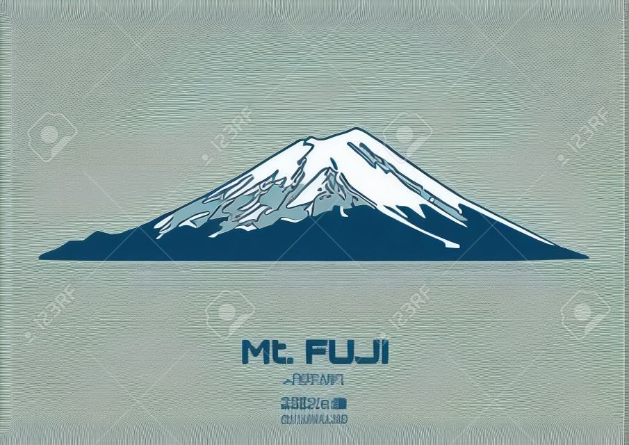 山的輪廓矢量插圖富士（3776米）
