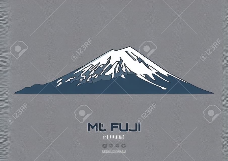 山的輪廓矢量插圖富士（3776米）