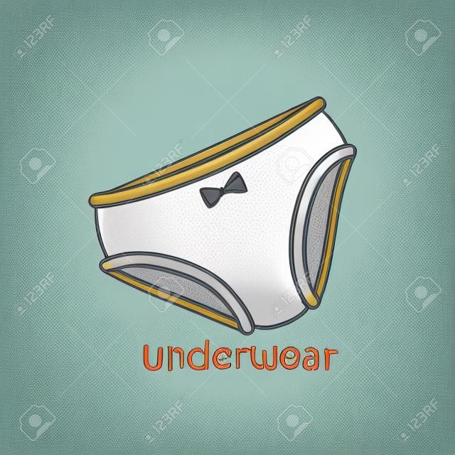 Alphabet U For Underwear Vocabulary School Lesson Cartoon Illustration Vector Clipart Sticker