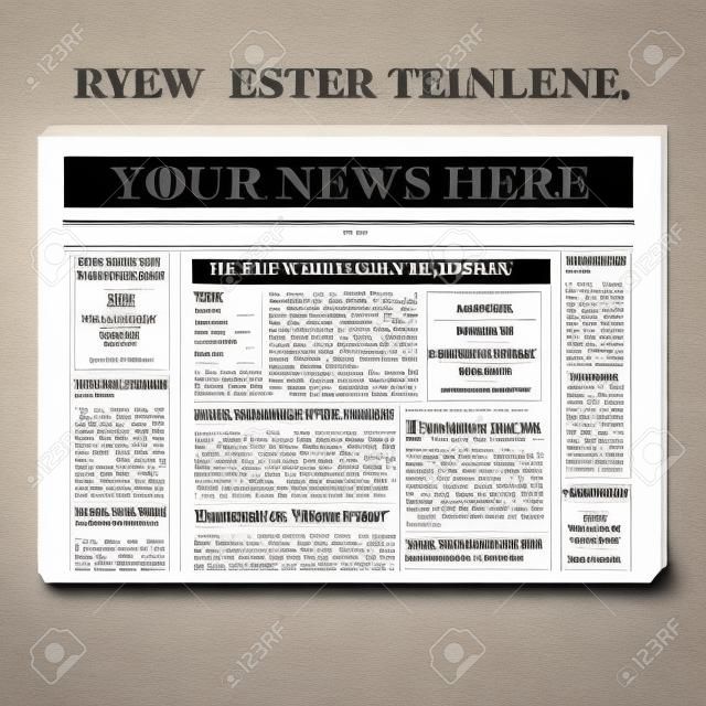 Kranten template naar uw eigen nieuws over wit