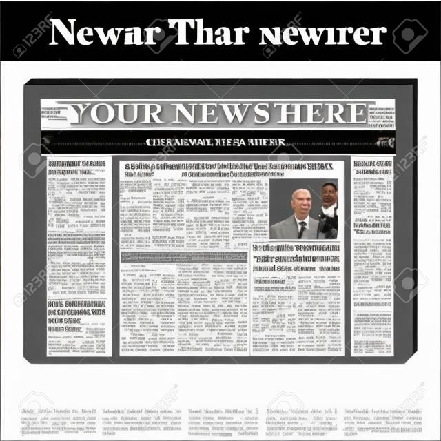 Newspaper template to your own news over white