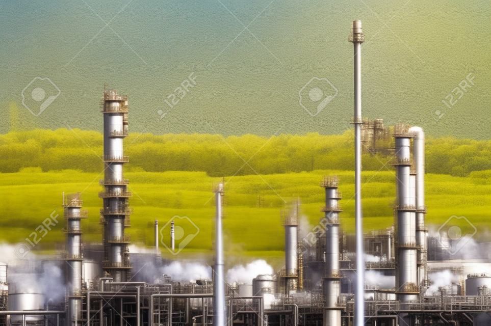 Oil refinery industry in the country. Plant on the refinery