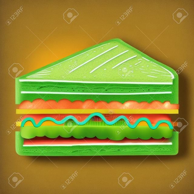 Green Sandwich Illustration