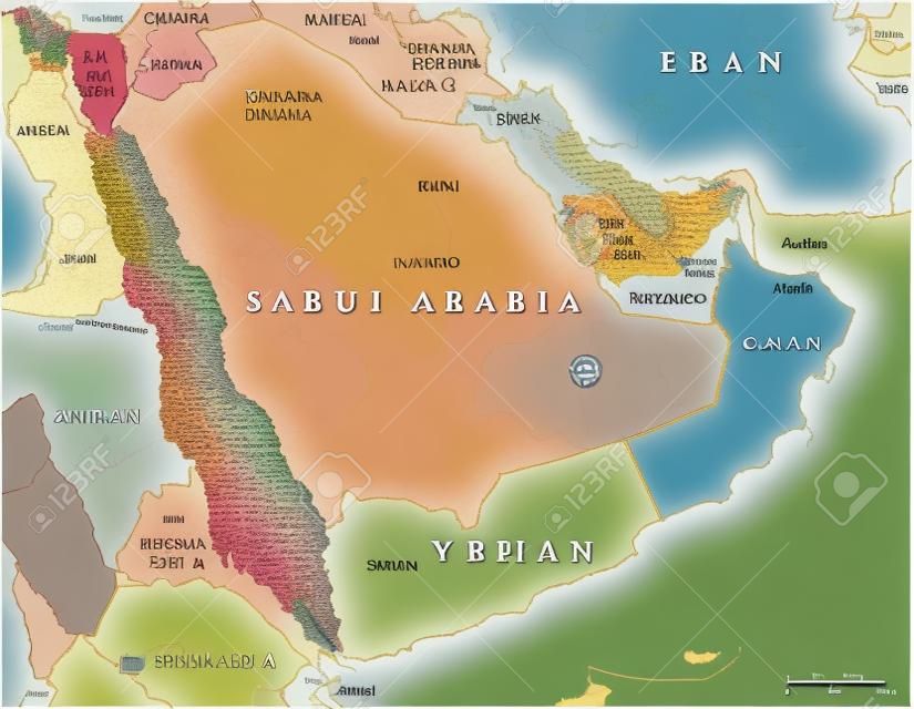 Península Arábiga Mapa Político