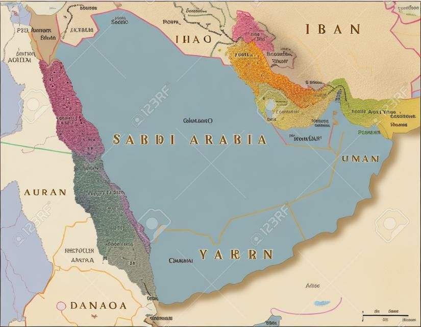 Península Arábiga Mapa Político