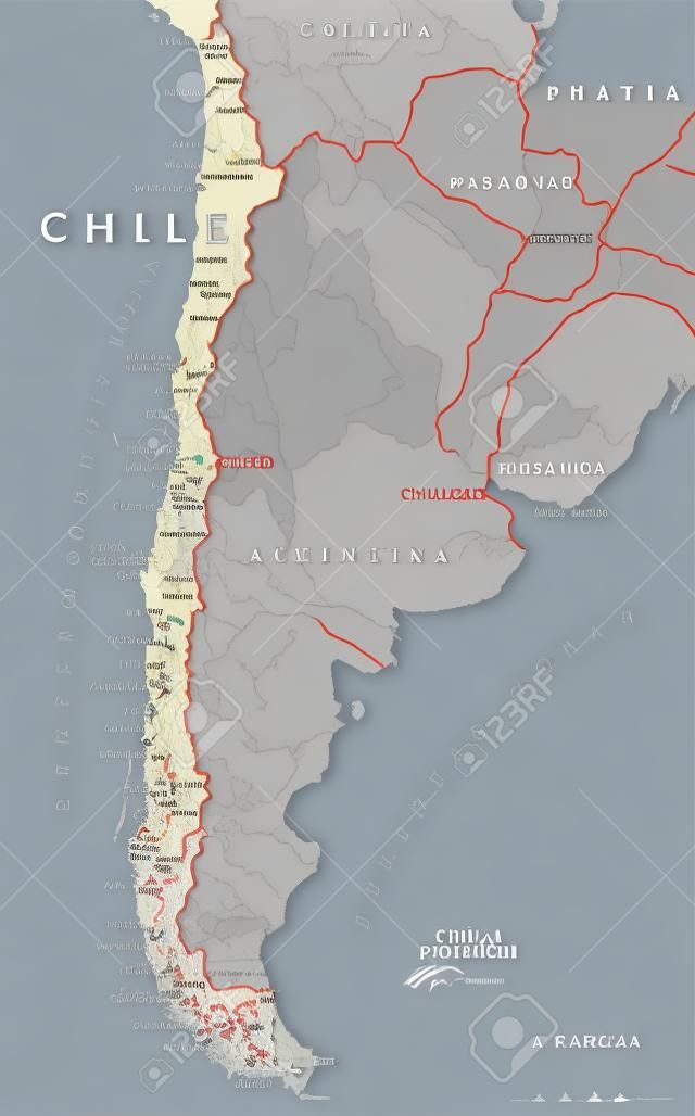 Politische Landkarte von Chile