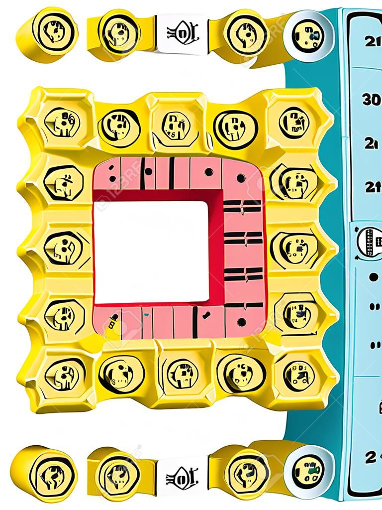 Calendario Maya 3D composto da Tzolkin combinato con Haab per formare un calendario rotondo che mostra il primo giorno del nuovo calendario rotonda - Doomsday Illustrazione su sfondo bianco