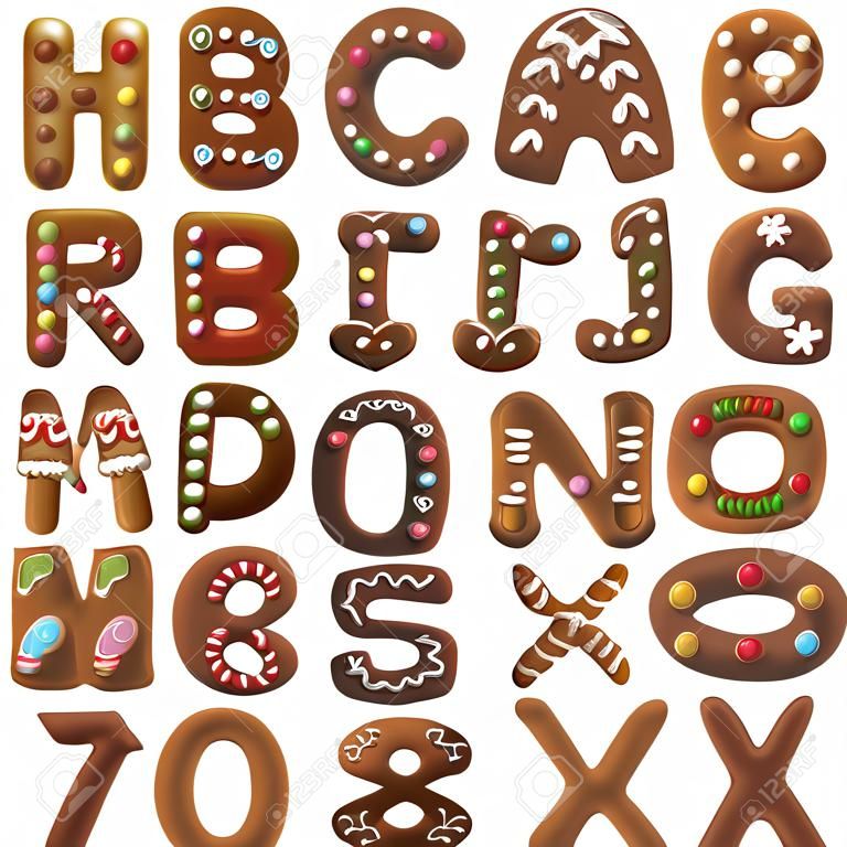 薑餅字母 - 甜美聖誕曲奇字體。