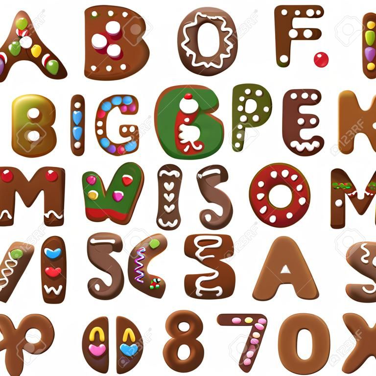 薑餅字母 - 甜美聖誕曲奇字體。