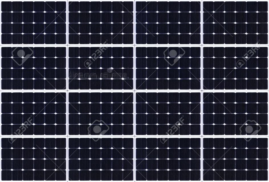 Солнечный тепловой коллектор - система плоских пластин - векторная иллюстрация фотоэлектрической технологии - синий фоновый узор, горизонтальная ориентация.
