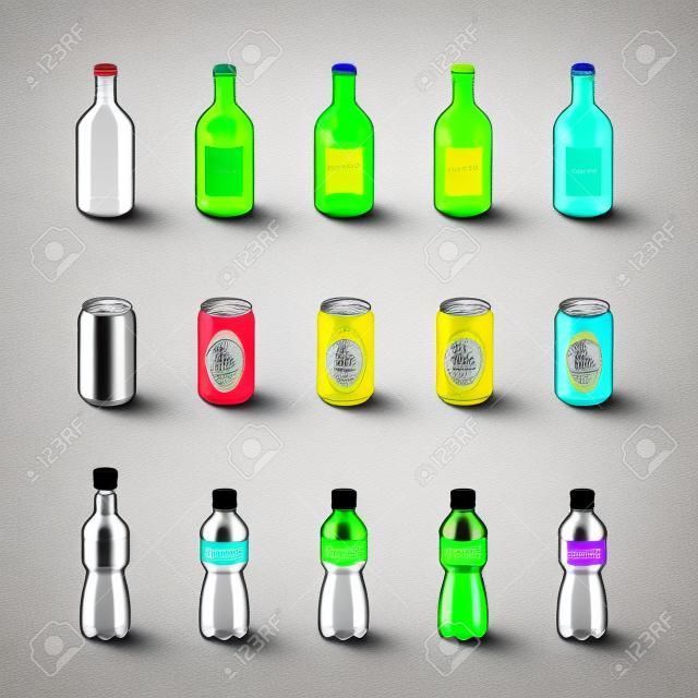 透明玻璃瓶铝罐和塑料瓶在不同颜色饮料标签上的改装说明