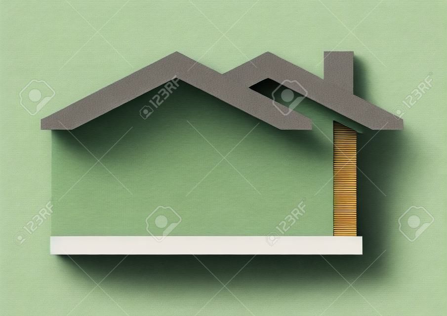 A casa com um telhado de gable como uma ilustração