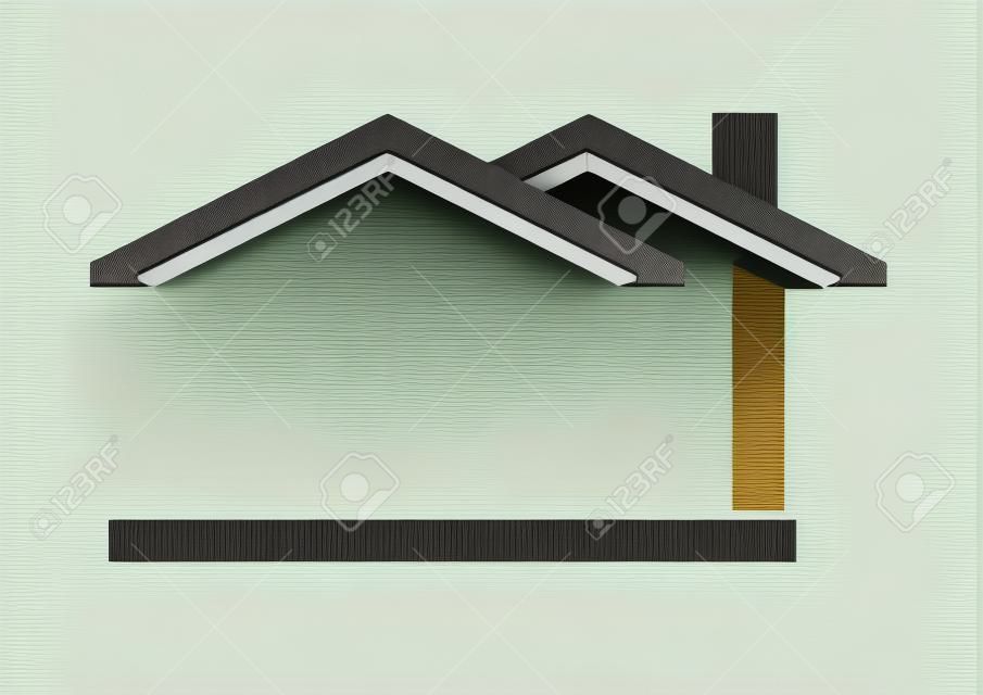 La maison avec un toit à pignon à titre d'illustration