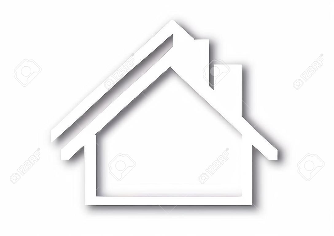 Logo - une maison avec un toit à deux versants - Illustration