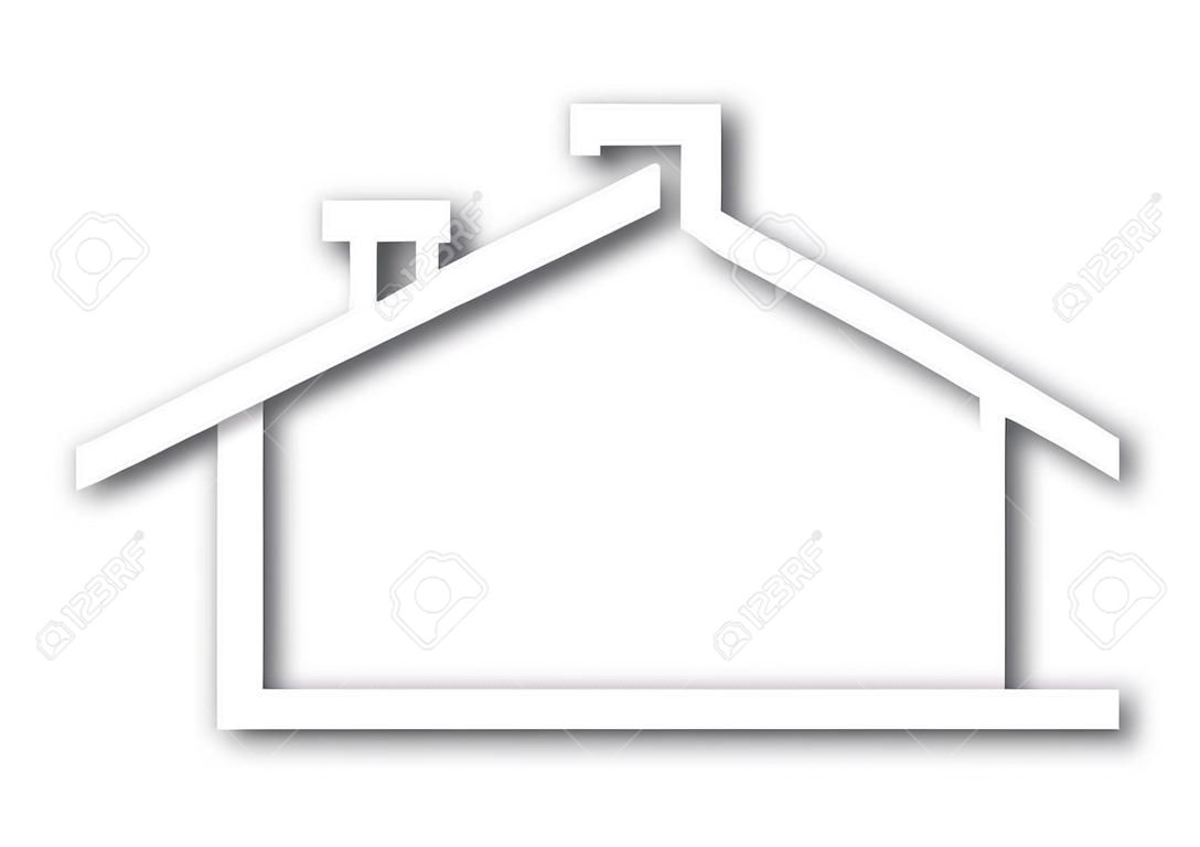 Logo - een huis met een geveldak - Illustratie