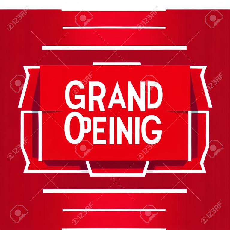 Grand Opening invitation label lettering