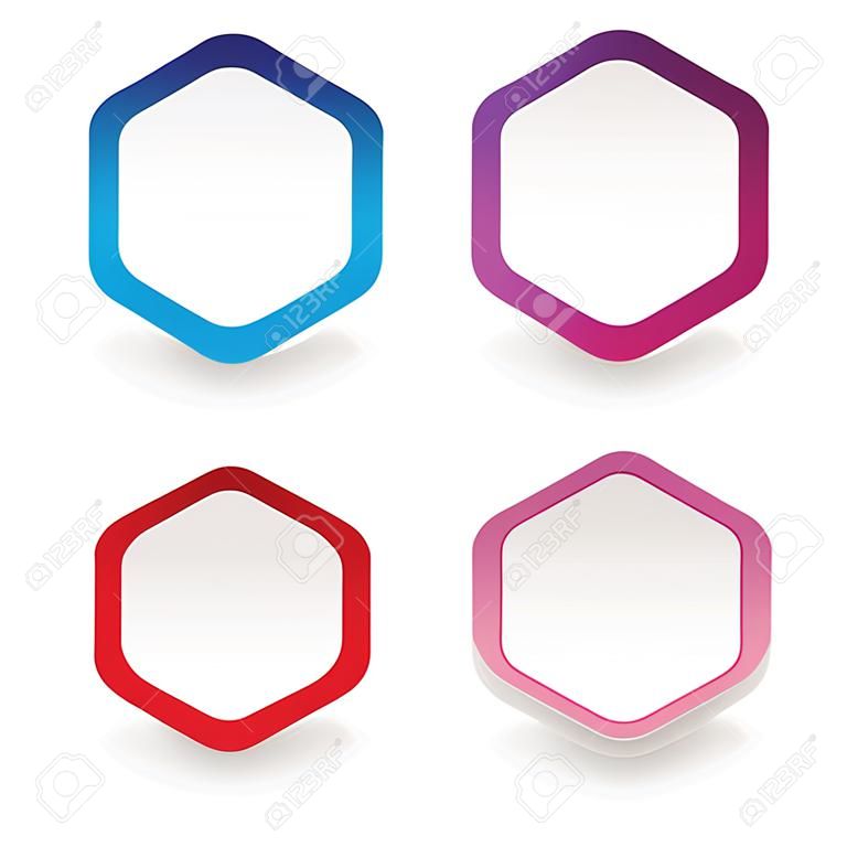 Empty hexagon sticker set