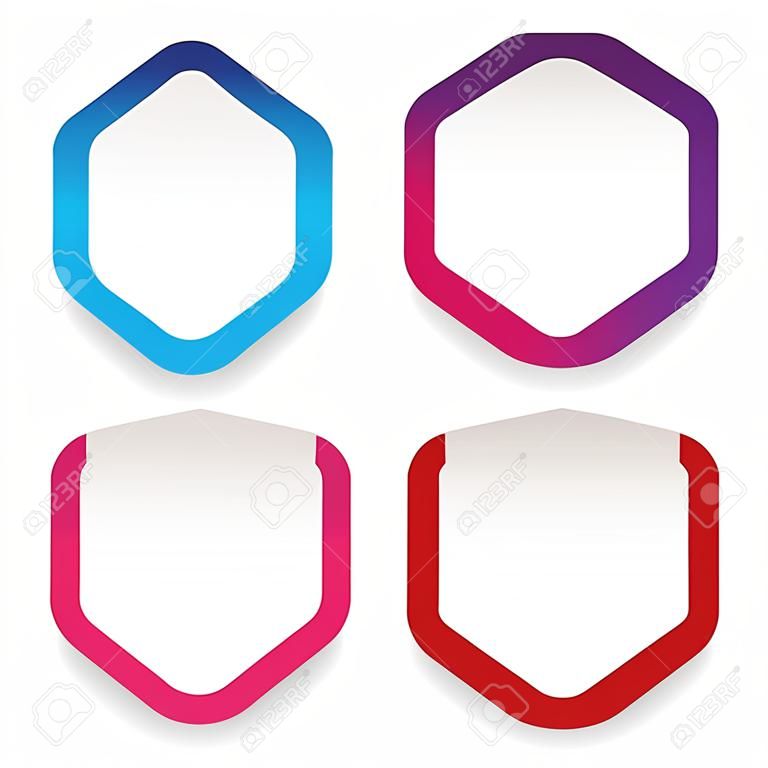 Empty hexagon sticker set