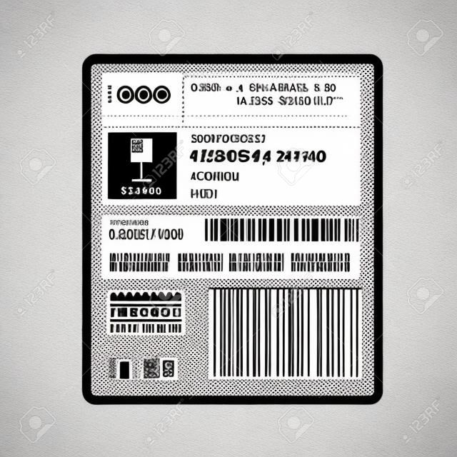 Shipping label barcode template vector