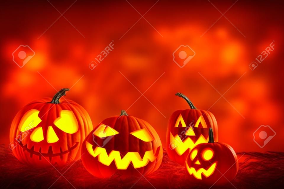 Halloween pumpkin at wood background. October holiday. Pumpkins family
