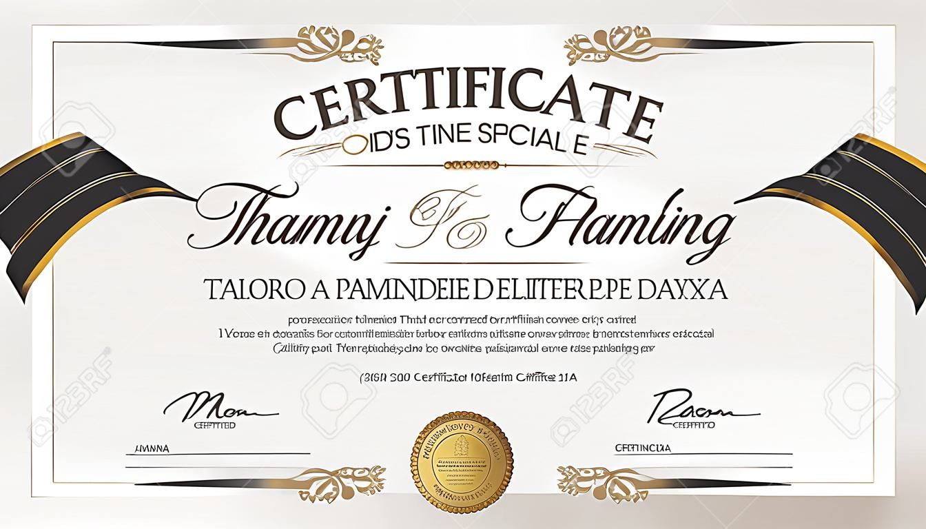 Certificate Design Template. Unique Patterned Thailand mixed with other designs . So as Pakalang for someone special.