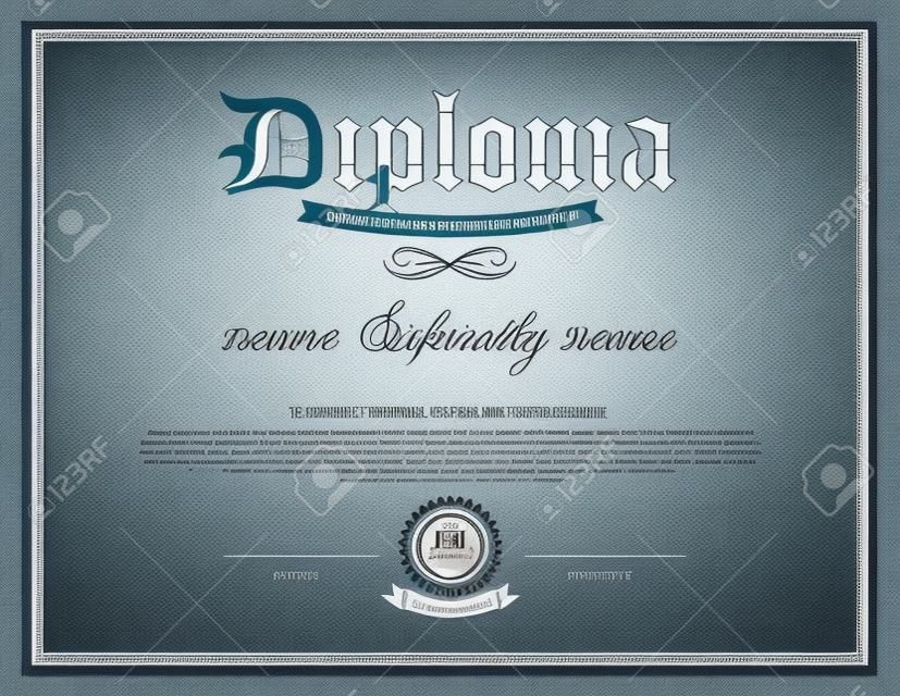 Diploma, modelo de design de certificado