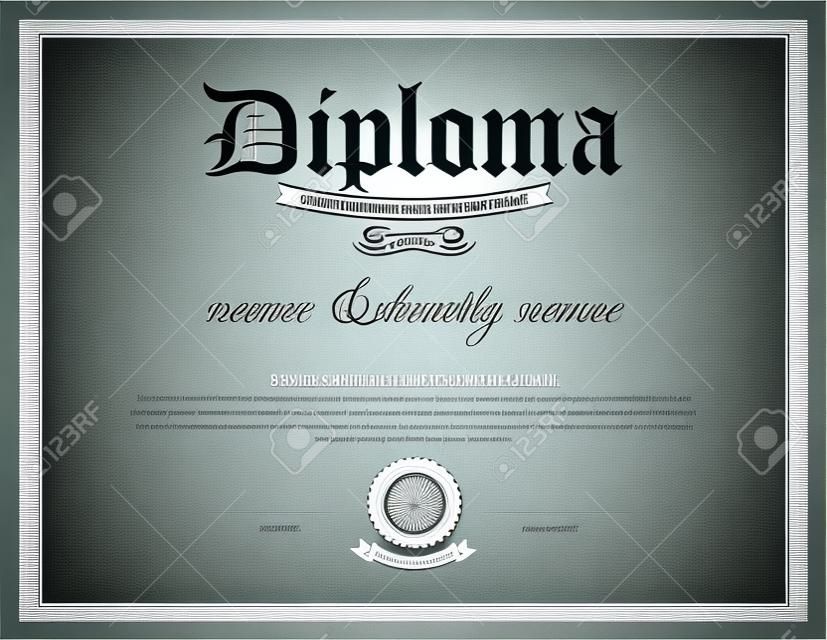 Diploma, modelo de design de certificado
