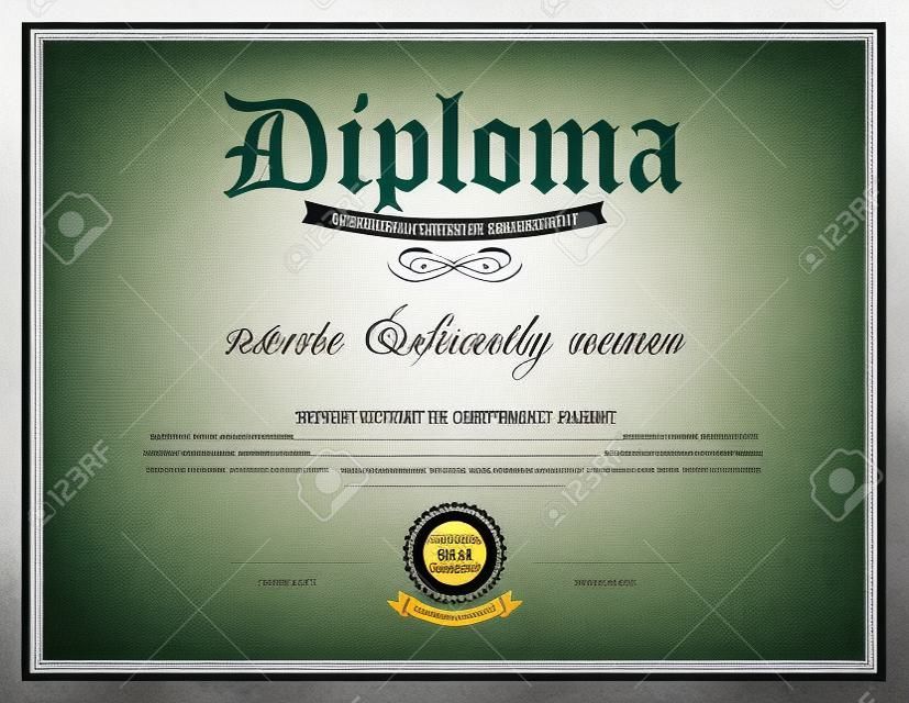 Диплом, дизайн сертификат шаблон