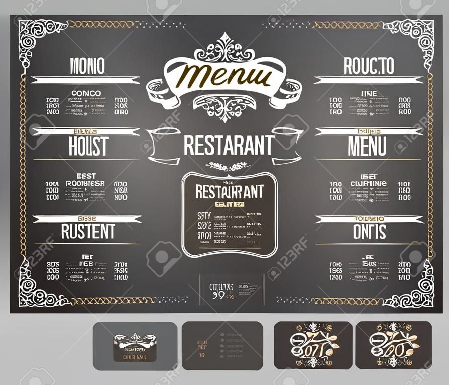 矢量餐廳的菜單模板。