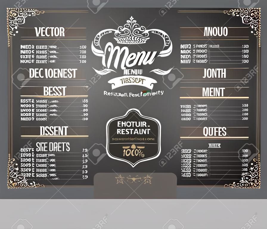 Vector modello di menu ristorante.