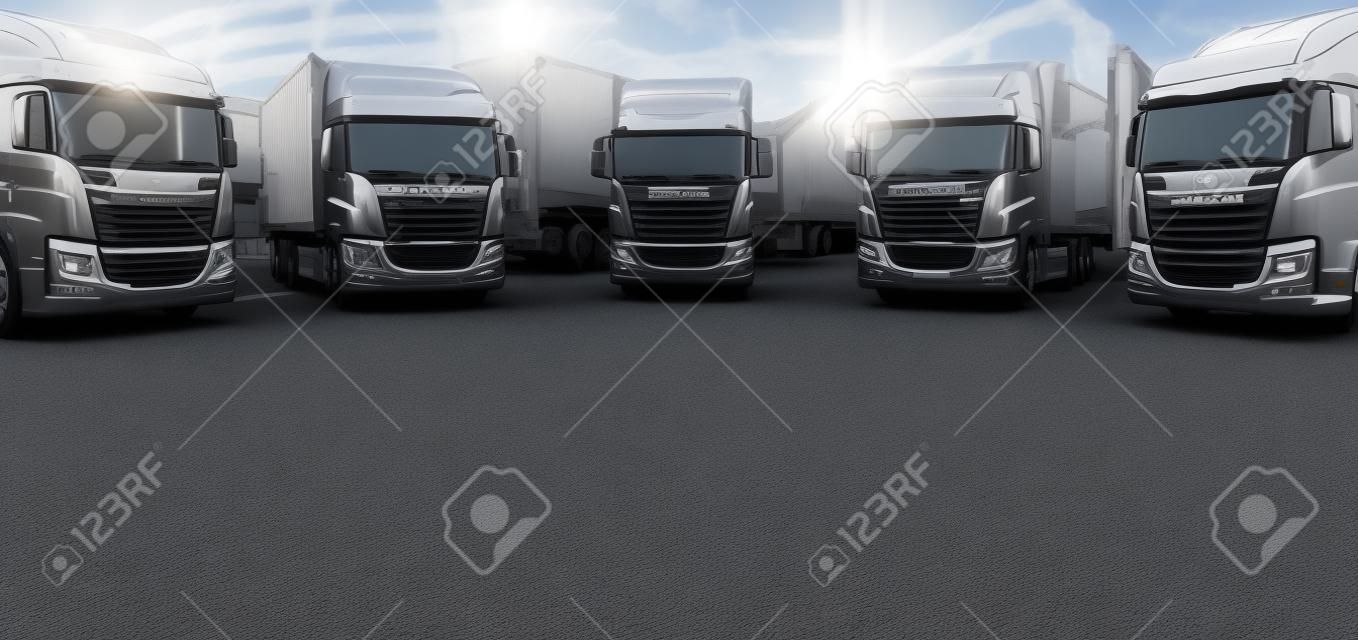 Truck, transportation, Freight cargo transport, Shipping.3d render and illustration.