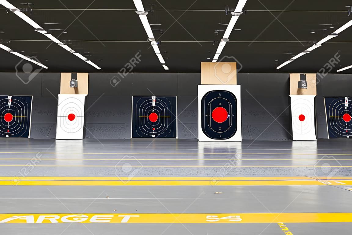 Target rows at an indoor shooting range
