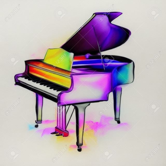piano colorful drawing