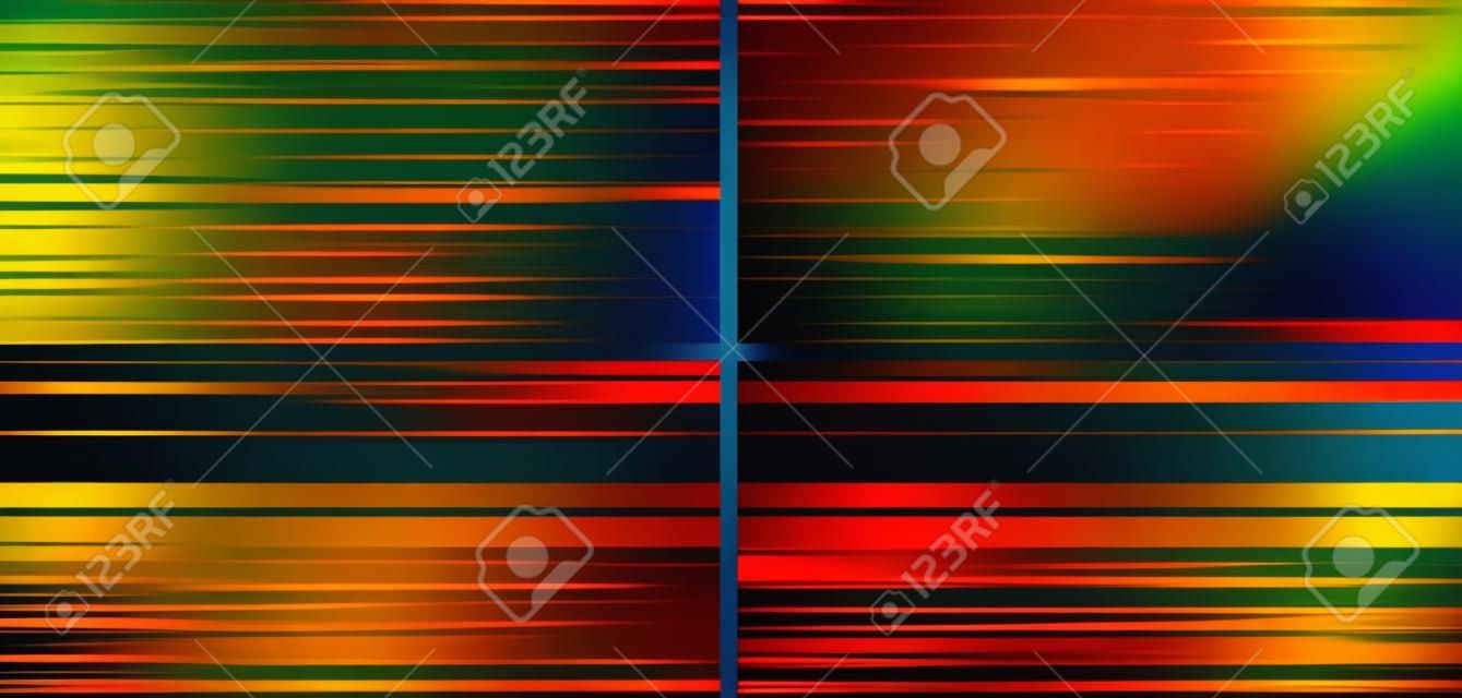 Conjunto de abstrato amarelo, azul, vermelho, verde e laranja gradiente cor borrada movimento fundo. Stripes horizontal movimento papel de parede.
