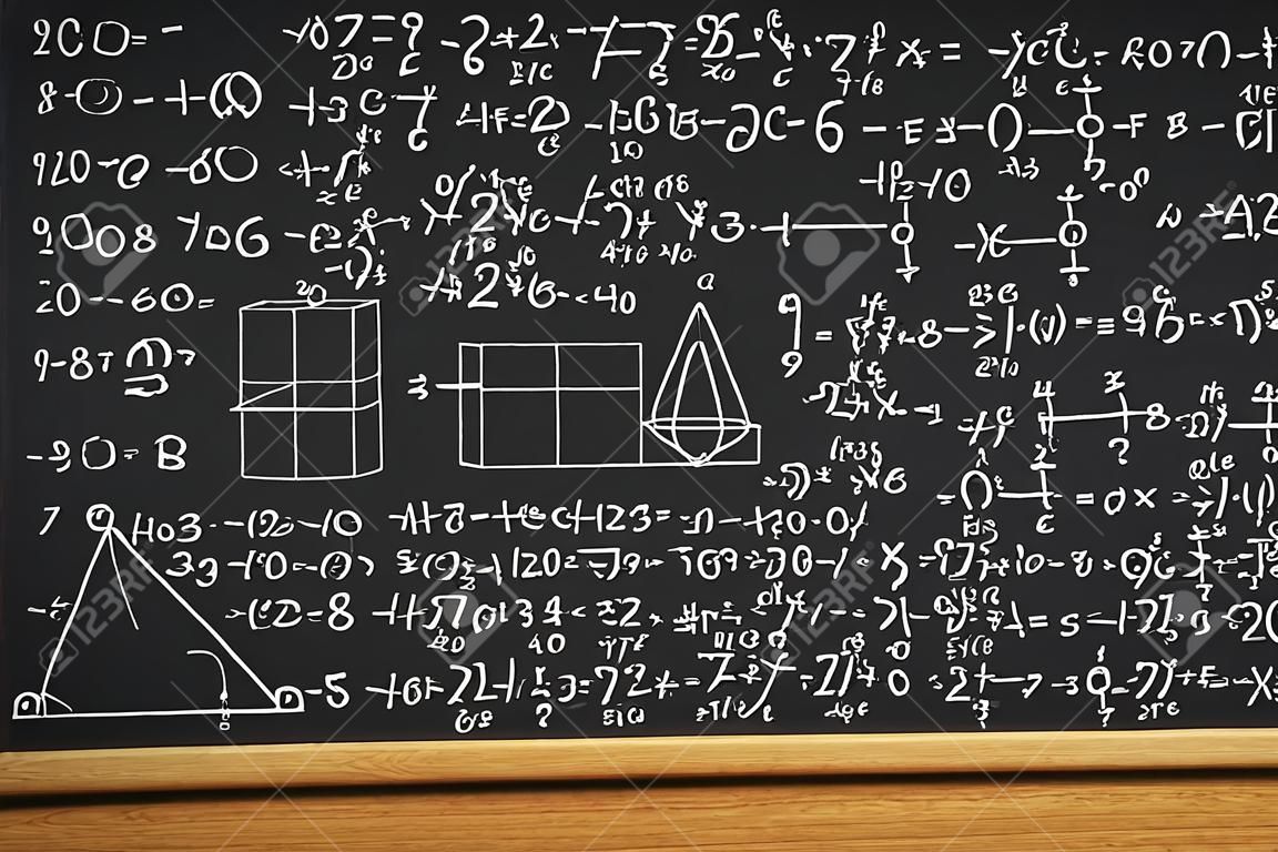 3d rendering blackboard with math formula or education background