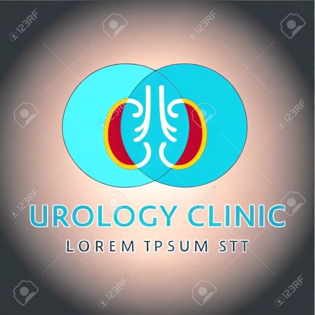 Nerki Urologia Care logo projektuje wektor, ludzkie nerki, ikona nefrologii. Symbol kliniki medycznej